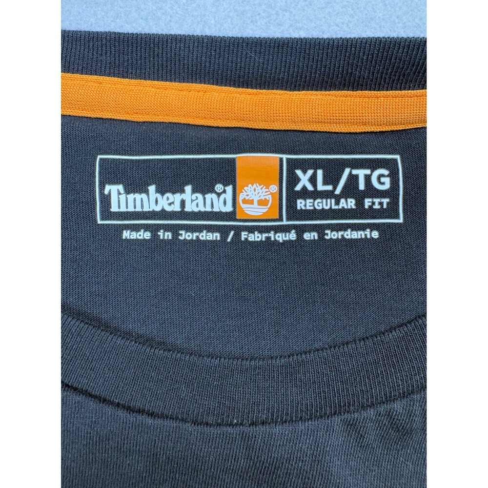 Timberland Mens XL Black Graphic T-Shirt Established 1973 Tree Logo Regular Fit - Picture 6 of 9